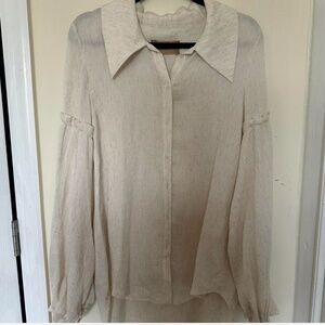 Unisecon White Linen Blouse